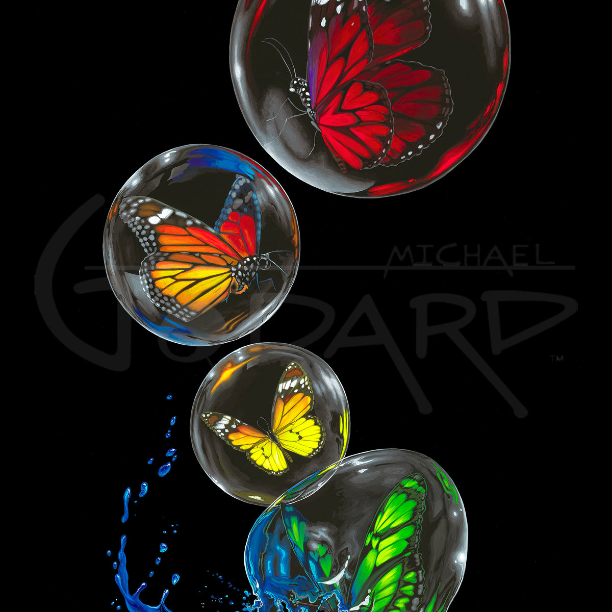 絵画 MichaelGodardGODBUTTERFLYSPLASH Butterfly Effervescence – Olive Vegas Gallery