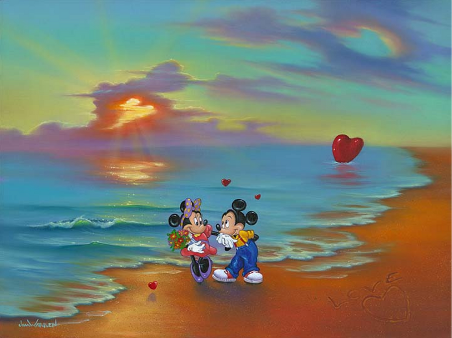 Disney ミッキー＆ミニー セル画 Spotlight on Romance Disney